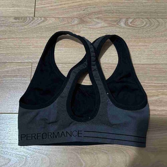 CalvinKlein Performance Seamless Impact Sports Bra Grey/Black Reversible sizexs - Picture 2 of 6